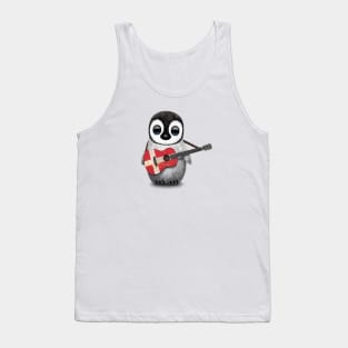 Baby Penguin Playing Danish Flag Guitar Tank Top